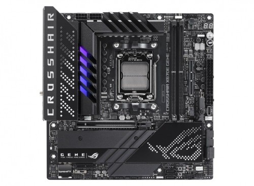 Asus  
         
       ROG CROSSHAIR X670E GENE Processor family AMD, Processor socket AM5, DDR5 DIMM, Memory slots 2, Supported hard disk drive interfaces 	SATA, M.2, Number of SATA connectors 4, Chipset  AMD X670,  micro-ATX image 1
