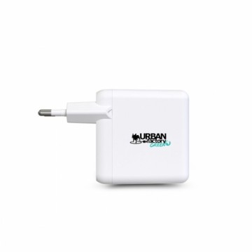Зарядное для розетки + Кабель-USB C Urban Factory GSC65UF Белый