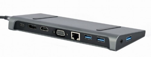 Gembird Adapter USB-C 9in1, HDMI, USB-C PD, VGA, DP, USBx3, Audio, LAN image 3