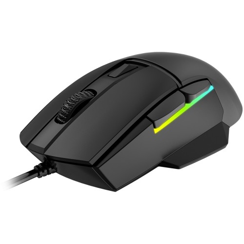 LORGAR gaming mice, Optical Gaming Mouse with 6 programmable buttons, Pixart ATG4090 sensor, DPI can be up to 8000, 30 million times key life, 1.8m PVC USB cable, Matt UV coating and RGB lights with 4 LED flowing mode, size:124.90*71.65*41.36mm, 115g image 5