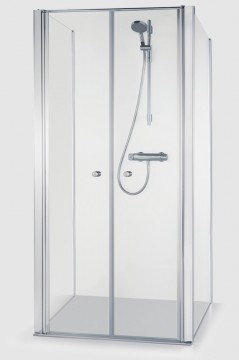Brasta Glass Dušas kabīne ERIKA PLUSS 90x90 Ar faktūru, zaļgans, zilgans, šinšila, matēts