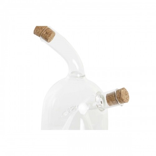 Oil and Vinegar Set DKD Home Decor Caurspīdīgs Korķis Borosilikāta glāze (12 x 10 x 18,6 cm) (540 ml) image 3