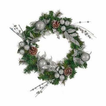 Krist+ Ziemassvētku vainags Ananāsi Sudrabains Zaļš (60 x 13 x 60 cm)