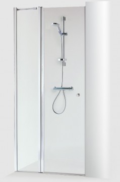 Brasta Glass Dušas durvis nišām GRETA PLUS 90 Ar faktūru, zaļgans, zilgans, šinšila, matēts