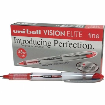 Liquid ink ballpoint pen Uni-Ball Vision Elite UB-200 Красный 12 штук