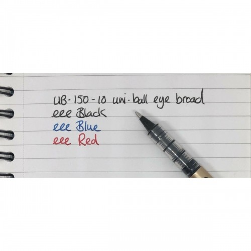 Liquid ink ballpoint pen Uni-Ball Rollerball Eye Broad UB-150 Zils 12 gb. image 3
