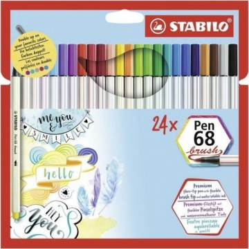 Набор маркеров Stabilo Pen 68 brush футляр
