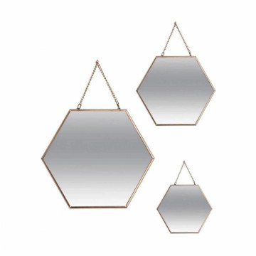 Набор зеркал Atmosphera шестиугольный Позолоченный Металл (3 Предметы)