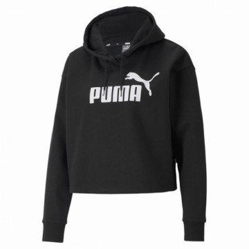 Sieviešu Sporta Krekls ar Kapuci Puma Essentials Cropped Logo Melns