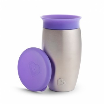 MUNCHKIN stainless steel sippy Cup, purple, Miracle 360, 12m+, 296ml, 05190901