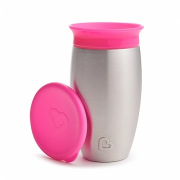 MUNCHKIN stainless steel sippy Cup, pink, Miracle 360, 12m+, 296ml, 01245101