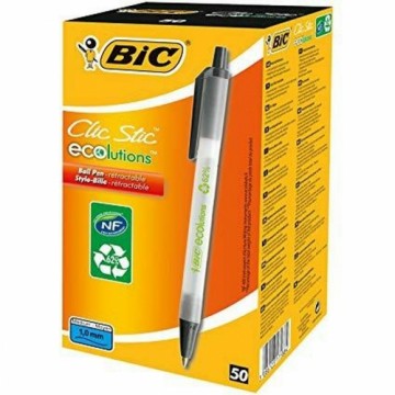 Pildspalva Bic Clic Stic Melns 50 gb.