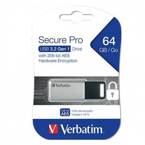 USB Zibatmiņa Verbatim Secure Pro 64 GB Melns image 1
