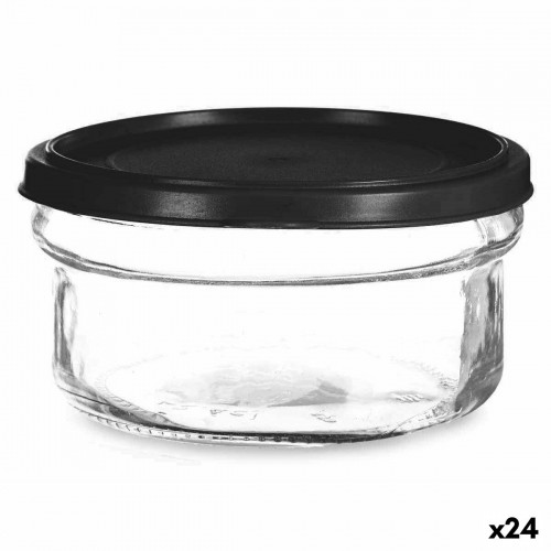 Vivalto Apaļa Pusdienu Kastīte ar Vāku Melns Caurspīdīgs Plastmasa Stikls (415 ml) (24 gb.) image 1