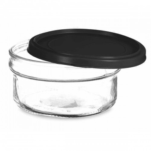Vivalto Apaļa Pusdienu Kastīte ar Vāku Melns Caurspīdīgs Plastmasa Stikls (415 ml) (24 gb.) image 2