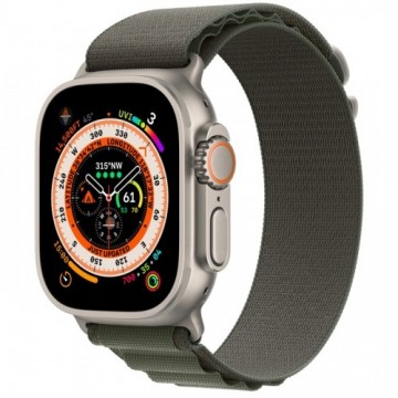 Apple Watch Ultra GPS + Cellular, 49mm Titanium Case with Green Alpine Loop - Medium