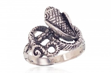 Серебряное кольцо #2101602(POx-Bk), Серебро 925°, оксид (покрытие), Размер: 18, 5.3 гр.