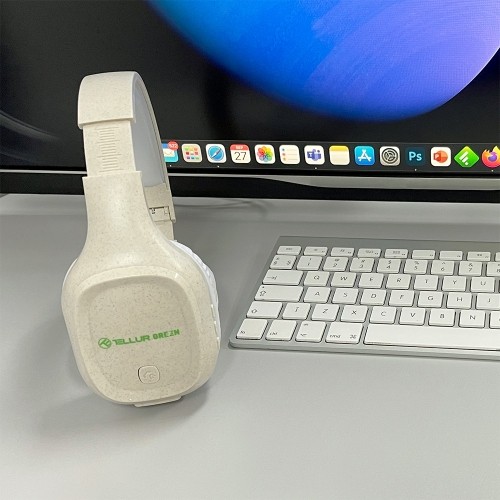 Tellur Green Bluetooth Over-Ear Headphones Pulse Foldable cream image 4