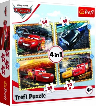 TREFL CARS Pužļu komplekts 4in1 Vāģi