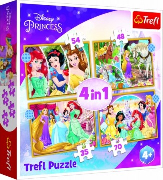 TREFL DISNEY PRINCESS Pužļu komplekts 4in1 Princeses