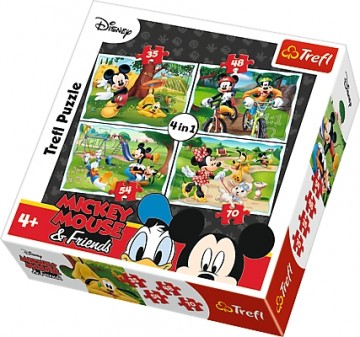 TREFL DISNEY Pužļu komplekts 4in1 Mikijs