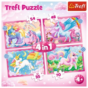 Trefl Puzzles TREFL Пазл Единороги 35+45+54+70 шт.