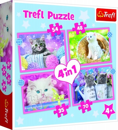 Trefl Puzzles TREFL Pužļu komplekts 4in1 Kaķi image 1