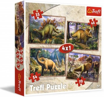 Trefl Puzzles TREFL Pužļu komplekts 4in1 Dinozauri