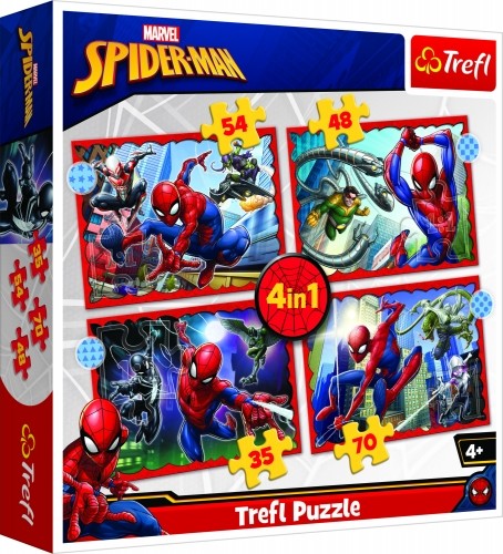 TREFL SPIDER-MAN Pužļu komplekts 4in1 Spiderman image 1