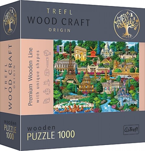 Trefl Puzzles TREFL Koka puzle - Francijas slavenās vietas, 1000gb image 1