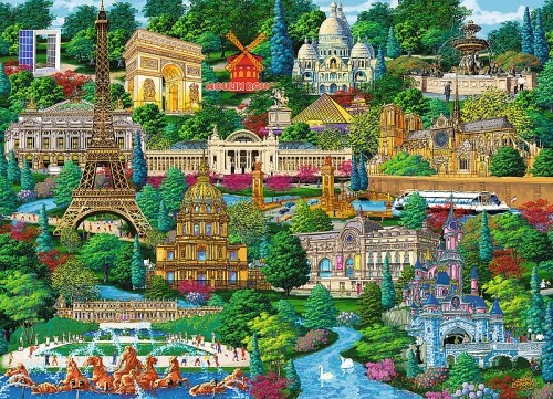 Trefl Puzzles TREFL Koka puzle - Francijas slavenās vietas, 1000gb image 2