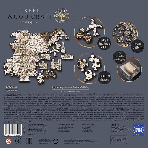 Trefl Puzzles TREFL Koka puzle - Seno laiku pasaules karte, 1000gb image 4