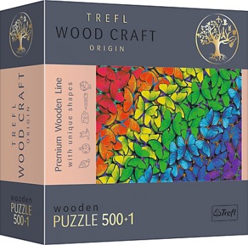 Trefl Puzzles TREFL Koka puzle - Varavīksnes taureņi, 500gb