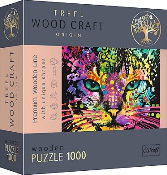 Trefl Puzzles TREFL Koka puzle - Krāsains kaķis, 1000gb