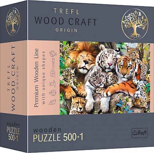 Trefl Puzzles TREFL Koka puzle - Savvaļas kaķi džungļos, 500gb image 1