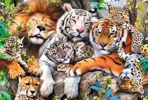 Trefl Puzzles TREFL Koka puzle - Savvaļas kaķi džungļos, 500gb image 2