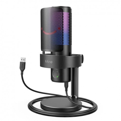 Fifine A9 RGB mikrofons spēlēm | podkāsti | straumes | statīvs | melns image 1