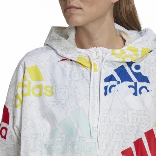 Sieviešu Sporta Jaka Adidas Essentials Multi-Colored Logo Balts image 2