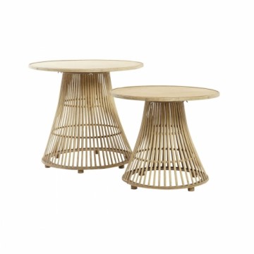 Набор из двух столиков DKD Home Decor Светло-коричневый Бамбук (61 x 61 x 54 cm)