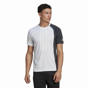 Vīriešu Krekls ar Īsām Piedurknēm Adidas  ColourBlock Balts