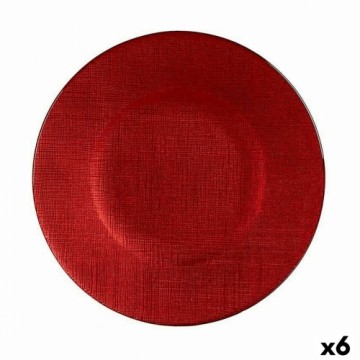 Vivalto Плоская тарелка Sarkans Stikls 6 gb. (21 x 2 x 21 cm)