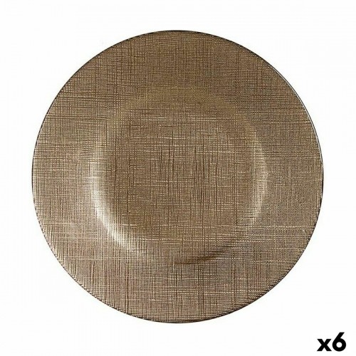 Vivalto Плоская тарелка Позолоченный Cтекло 6 штук (21 x 2 x 21 cm) image 1