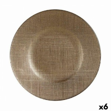 Vivalto Плоская тарелка Позолоченный Cтекло 6 штук (21 x 2 x 21 cm)
