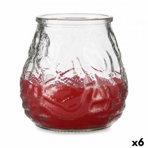Ibergarden Svece Ģerānijs Sarkans Caurspīdīgs Stikls Parafīns 6 gb. (9 x 9,5 x 9 cm) image 1