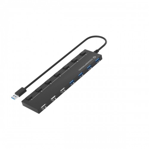 USB Centrmezgls Conceptronic HUBBIES09BP Melns 7-in-1 image 1