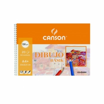 Drawing pad Canson Basik Mikro perforēts 130 g 20 Loksnes 10 gb. Spirāle (23 x 32,5 cm)