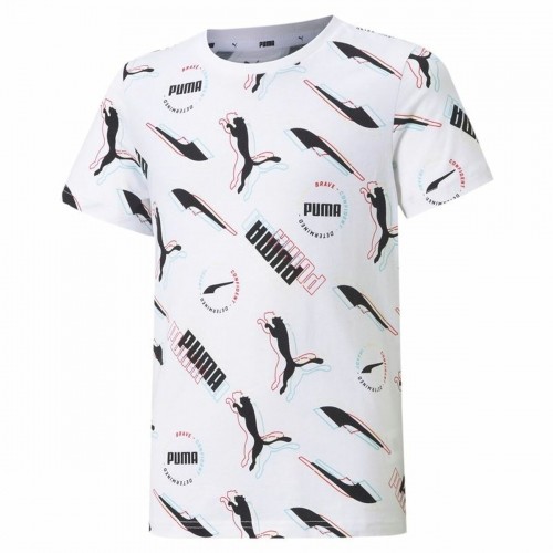 Krekls ar Īsām Piedurknēm Bērniem Puma AOP Balts image 1