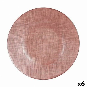 Vivalto Плоская тарелка Rozā Stikls 6 gb. (21 x 2 x 21 cm)