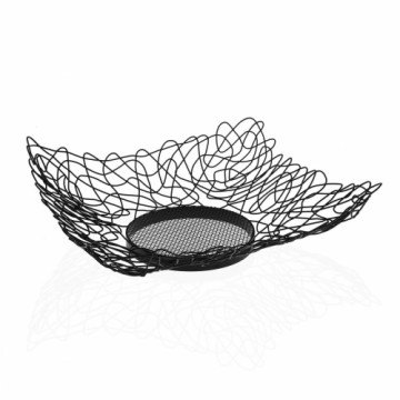 Augļu Bļoda Versa Melns Metāls Tērauds (29 x 10 x 29 cm)
