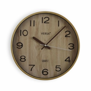 Sienas pulkstenis Versa Gaiši brūns Plastmasa (4,8 x 31 x 31 cm)